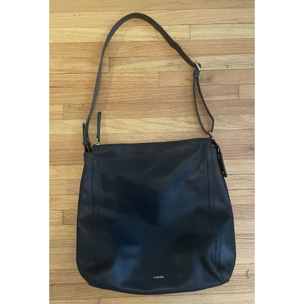 Fossil Leather Crossbody Large Tote Black